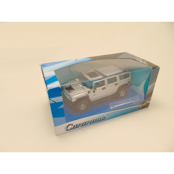 Hummer H2 met Sunroof 1:43 Cararama zilverkleurig
