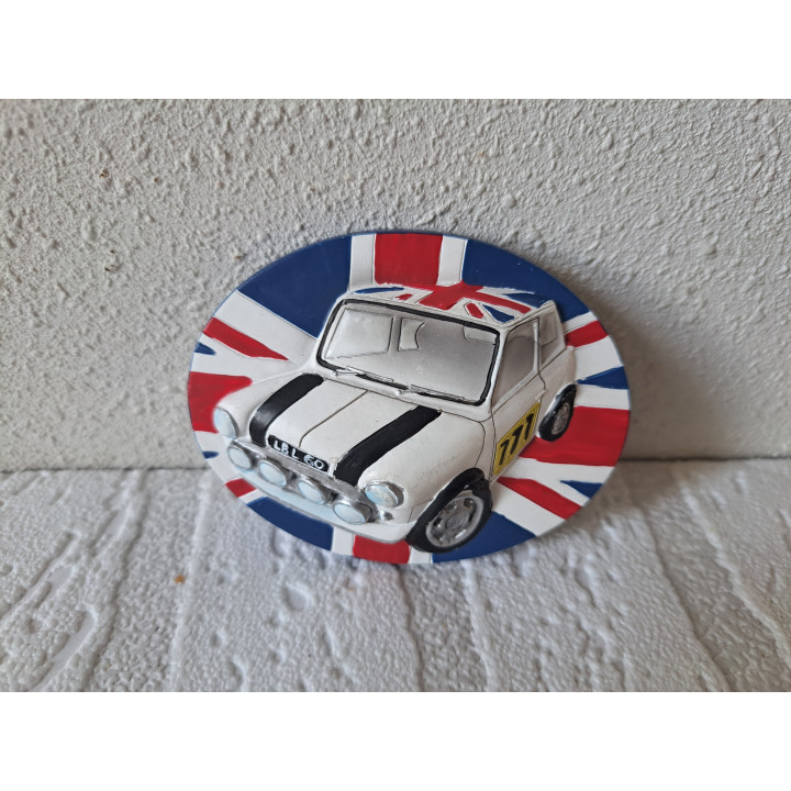 Mini Cooper 3D keukenmagneetje van kunsthars wit (1) - The leonardo collection