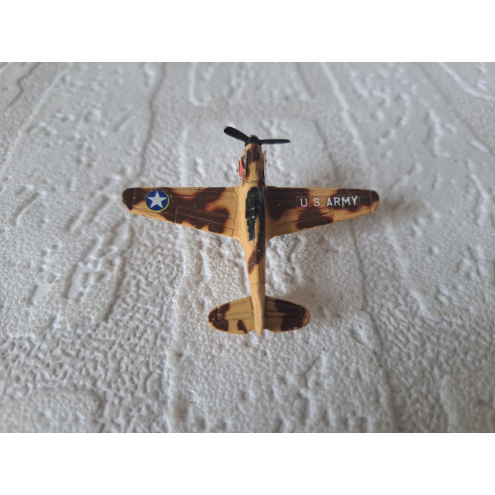 Curtiss P-40 Warhawk vliegtuig ww2 van metaal 4.5x6x1.5cm (2) - oorlogsvliegtuigen