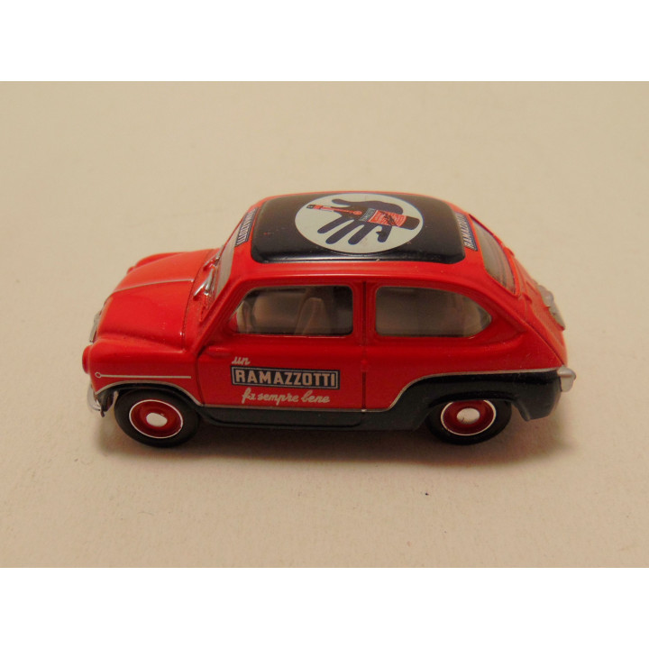 Fiat 600 Amaro Ramazzotti reclame 1:43 rood