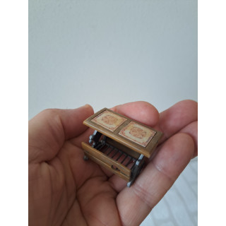 Newspaper Rack Table 1:12 Dollhouse Miniature - Hand Painted Resin
