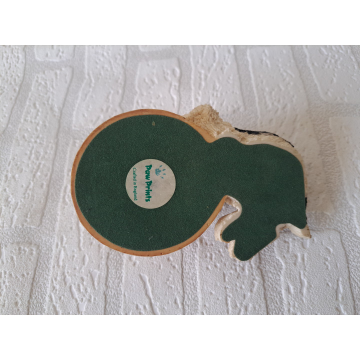Spaniel pup hond met voerbak van Paw prints 15x9.5x7cm - dierfiguren