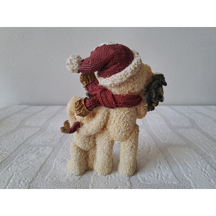 IJsbeer met kerstmuts en jong van kunsthars RFA 10x5x14.5cm - dierfiguren