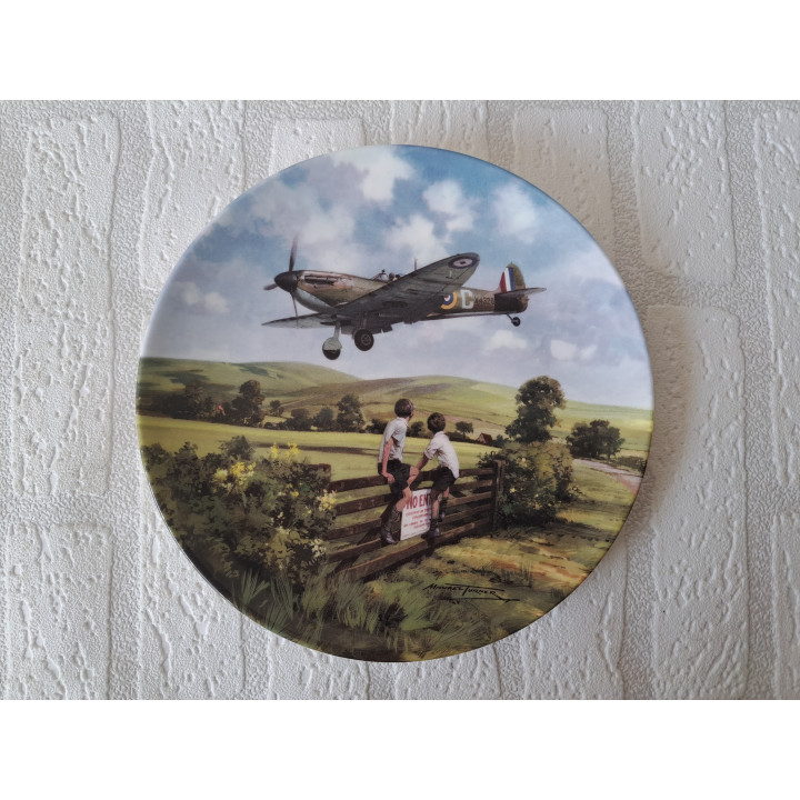 Spitfire Coming home wandbord van porselein D21cm - wandborden