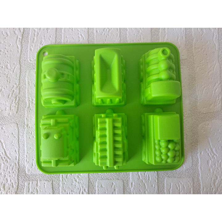 Bakvorm met trein en aanhangers van silicoon 23x20x5cm Gr - Bakvorm