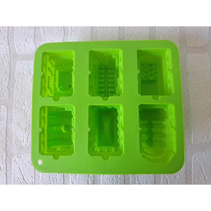 Bakvorm met trein en aanhangers van silicoon 23x20x5cm Gr - Bakvorm