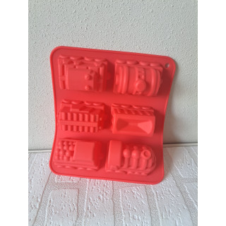 Bakvorm met trein en aanhangers van silicoon 23x20x5cm Ro