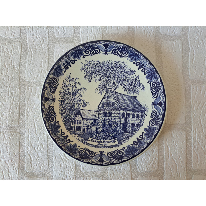 De oude Brouwerij Mechelen 1782 Wandbord Delfts Blauw D23cm -  wandborden