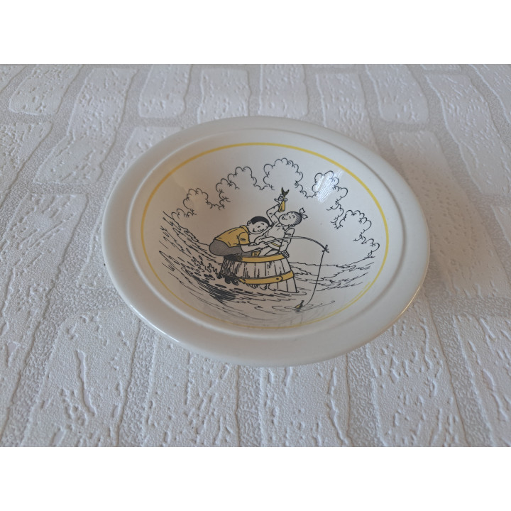 Schaal van aardewerk met Suske en Wiske afbeelding D17x4cm -  schalen