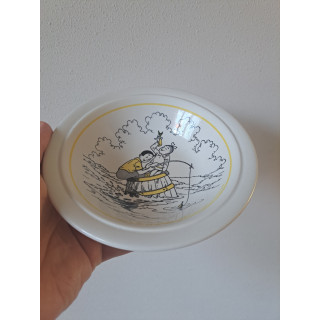 Schaal van aardewerk met Suske en Wiske afbeelding D17x4cm