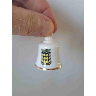 Porselein tafelbelletje met een kerstmislampion D3.5xH5.5cm