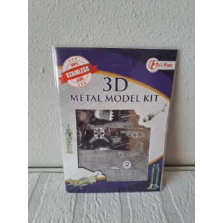 P-51D Mustang ww2 3D metaal model kit Toi Toys 12x17cm ONGEOPEND