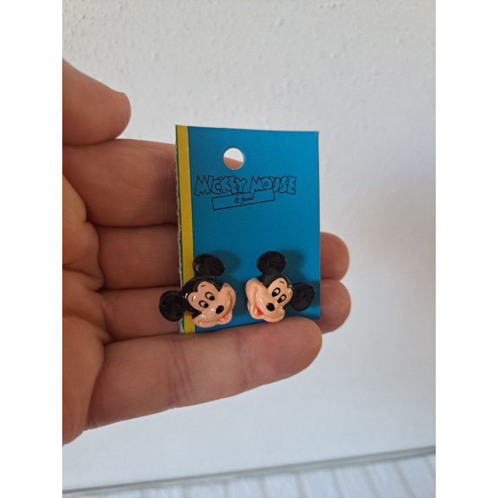 Mickey Mouse oorbellen van kunststof 2x1.8x0.5cm