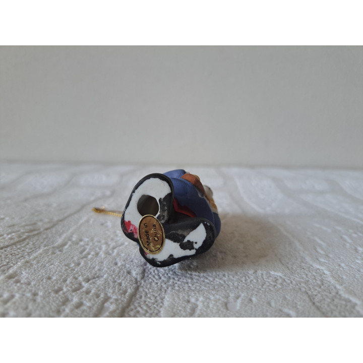 Kerstornament beer van porselein als soldaat 4.5x3.5x7cm - dierfiguren
