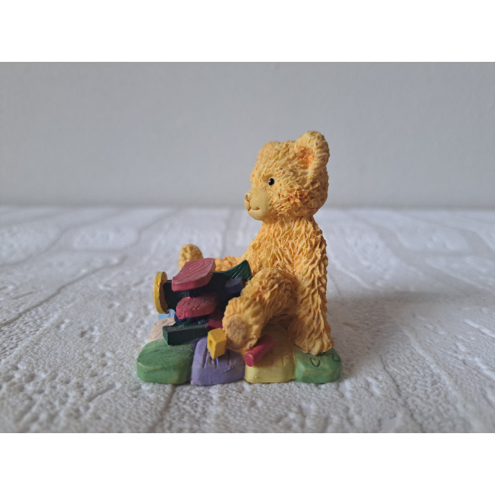 Bear with Airplane and Play Mat Resin Figure