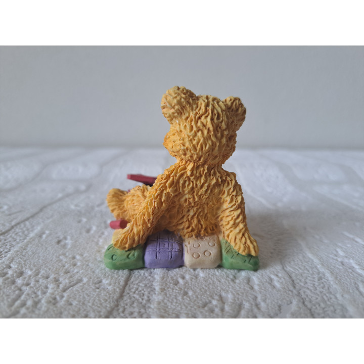 Bear with Airplane and Play Mat Resin Figure