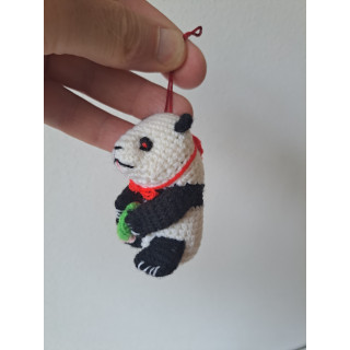 Haakpatroon pandabeer sleutelhanger 4x5x7cm