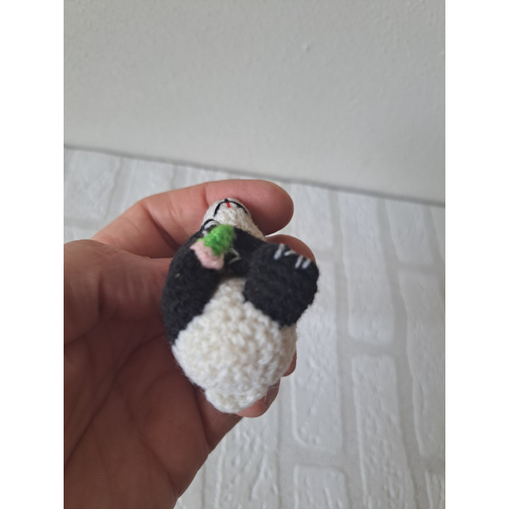 Haakpatroon pandabeer sleutelhanger 4x5x7cm - dierfiguren