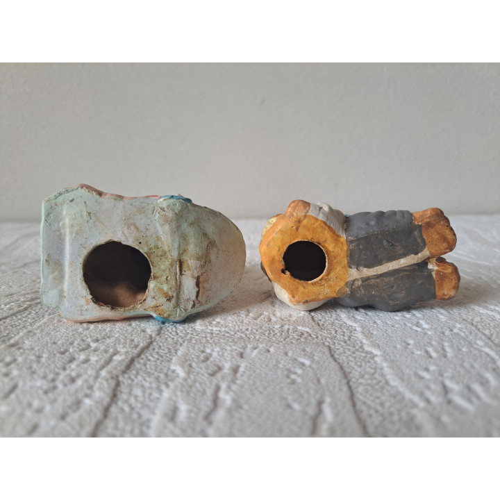 Set muizen van keramiek in de winter 7x4.5x7.5cm - dierfiguren