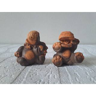 Set nijlpaarden van keramiek 5x4.5x6cm