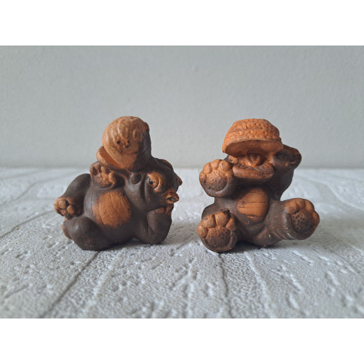 Set nijlpaarden van keramiek 5x4.5x6cm