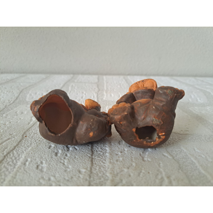 Set nijlpaarden van aardewerk 5x4.5x6cm - dierfiguren