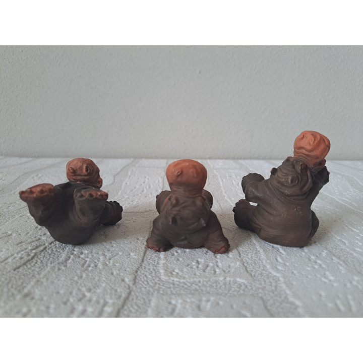 Set nijlpaarden van Kunsthars 5x5.5x6.5cm - dierfiguren