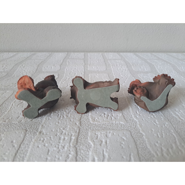 Set nijlpaarden van Kunsthars 5x5.5x6.5cm - dierfiguren