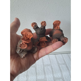 Set nijlpaarden van Kunsthars 5x5.5x6.5cm