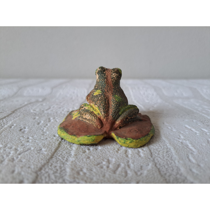 Kikker van gips met jong 6.5x7x4.5cm - beeldjes