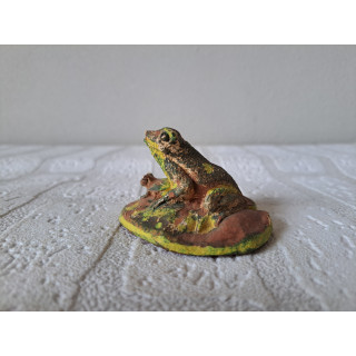 Kikker van gips met jong 6.5x7x4.5cm