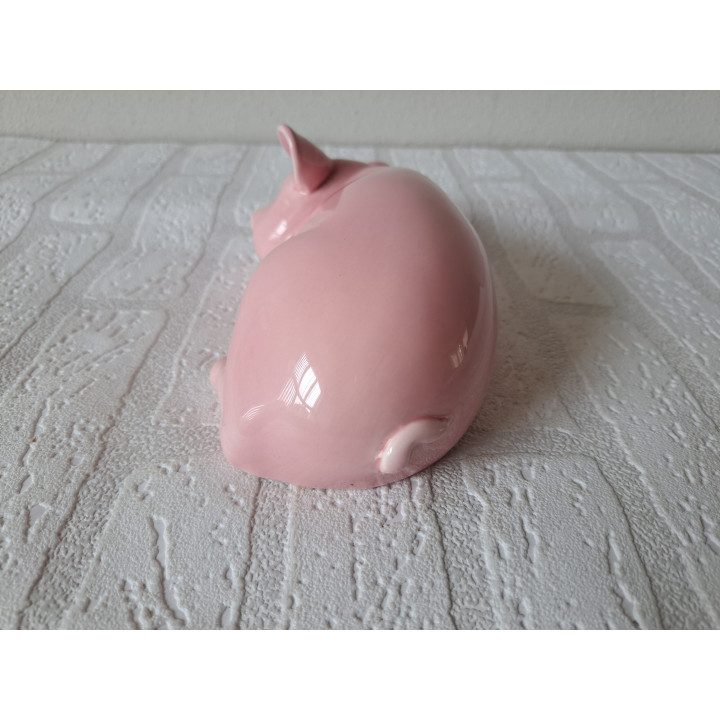 Liggend Varken Porselein Figuur Groot