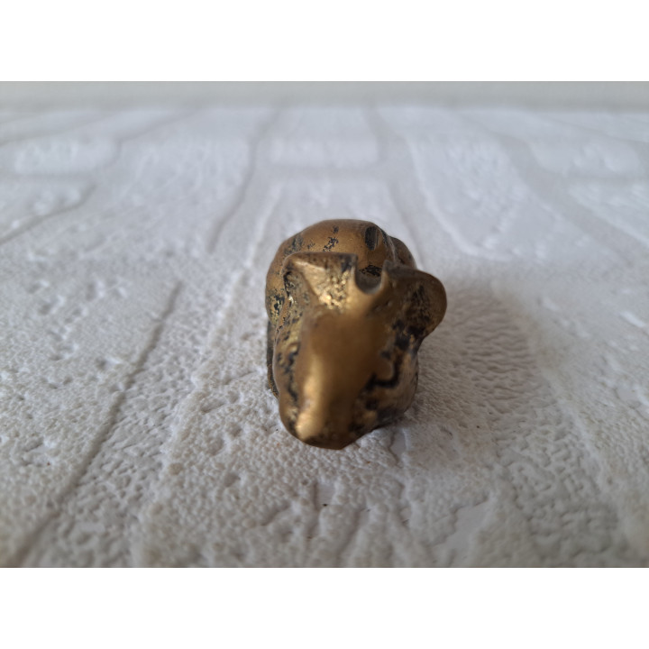 Liggend muis van brons 6x2.5x2.5cm (1) - dierfiguren
