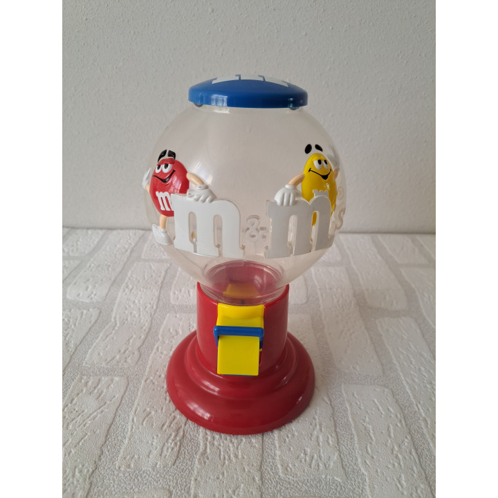 M en M snoepdispenser 1991 van kunststof D12xH22cm -  M en M
