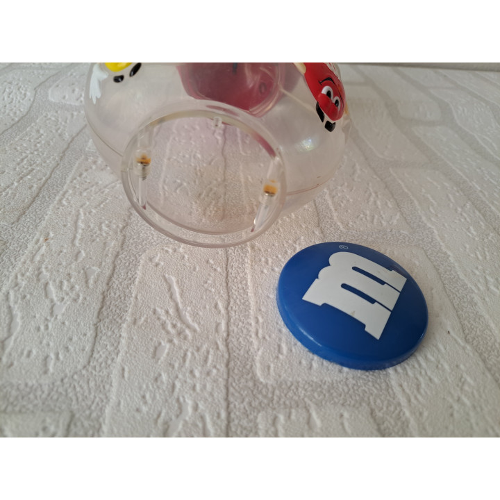 M en M snoepdispenser 1991 van kunststof D12xH22cm -  M en M