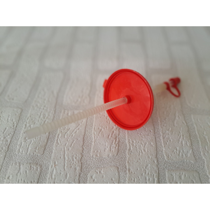 M en M drinkbeker van kunststof met riet 1992 D9xH28cm -  M en M