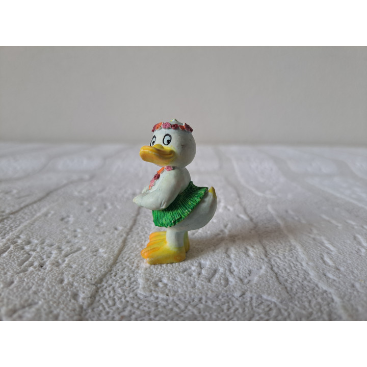 Eend van kunsthars doet de Hula dans 2.5x2.5x4.5cm - beeldjes