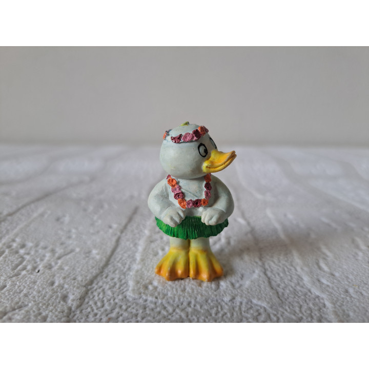 Eend van kunsthars doet de Hula dans 2.5x2.5x4.5cm - beeldjes