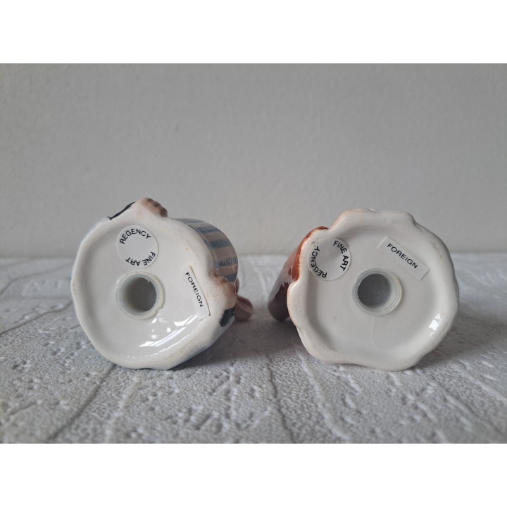 Porselein peper en zout muizen met instrumenten 12x6.5x9.5cm - peper en zoutvaatjes