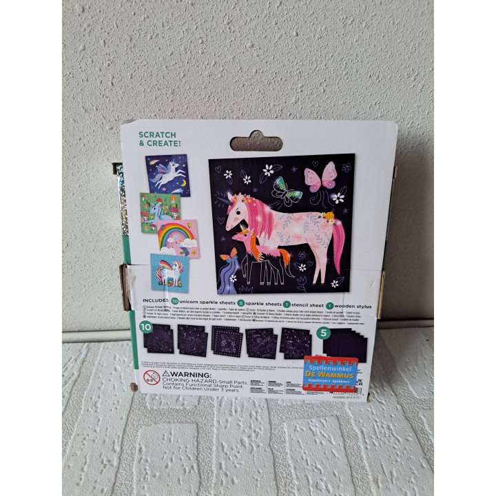 Unicorn Sparkle scratch art met 10 platen COMPLEET - knutselen