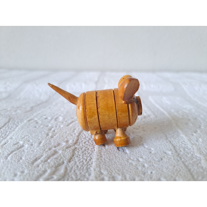 Varken van hout 5x3.5x4cm - dierfiguren