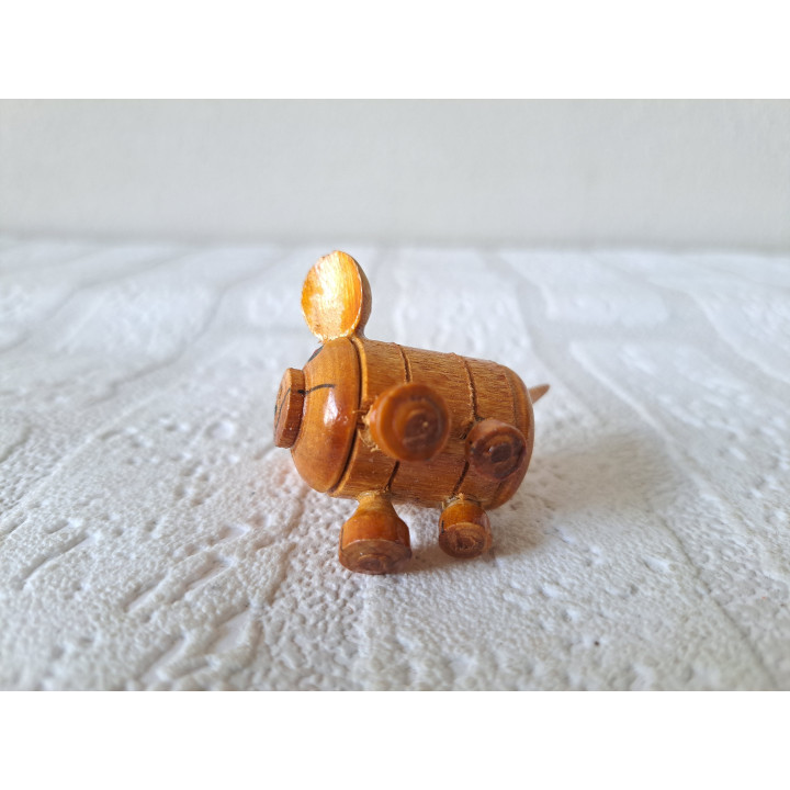 Varken van hout 5x3.5x4cm - dierfiguren