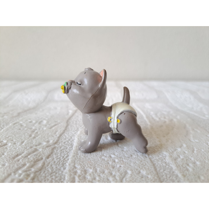 Poes van hard rubber Luierbaby's van Galoob 1990 5x3x4.5cm - dierfiguren