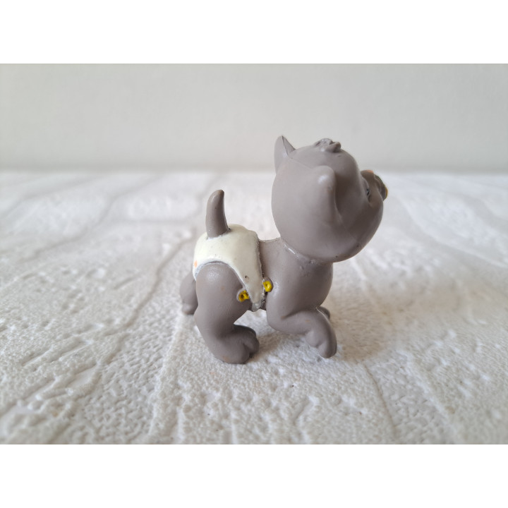 Poes van hard rubber Luierbaby's van Galoob 1990 5x3x4.5cm - dierfiguren