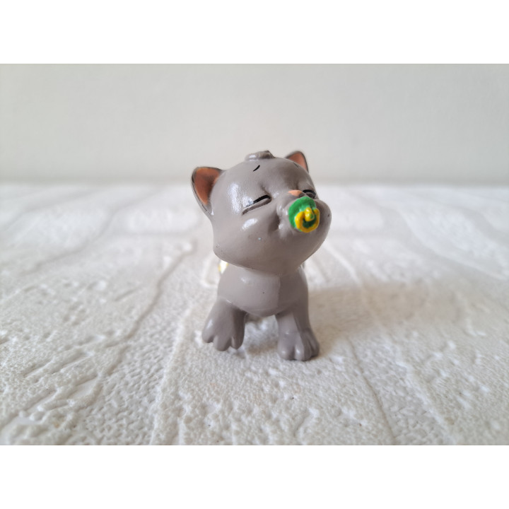 Poes van hard rubber Luierbaby's van Galoob 1990 5x3x4.5cm - dierfiguren