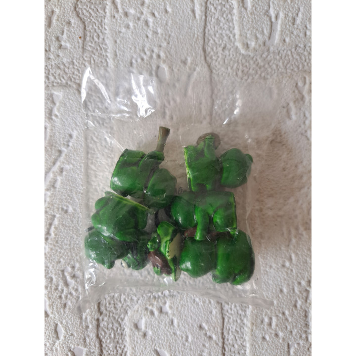 Kikkers orkest van kunststof Set van 6 stuks 2x2x1.5cm - dierfiguren