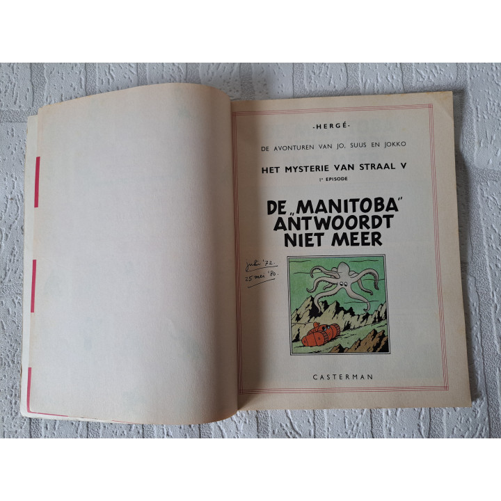 Jo, Suus en Jokke 1972 De Manitoba antwoordt niet meer Herge - stripboeken