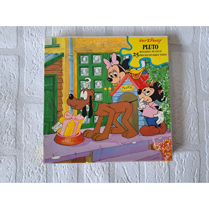 Wooden Puzzle Pluto Mickey Minnie 25 Pieces Disney