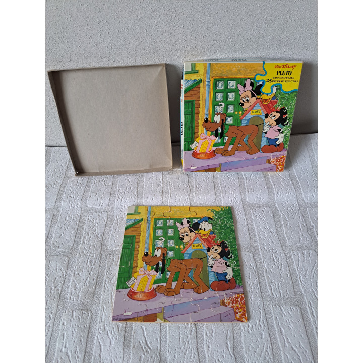 Wooden Puzzle Pluto Mickey Minnie 25 Pieces Disney