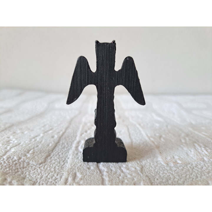 Noord-Amerika Raaf totempaal van kunsthars 4x2x7cm - dierfiguren